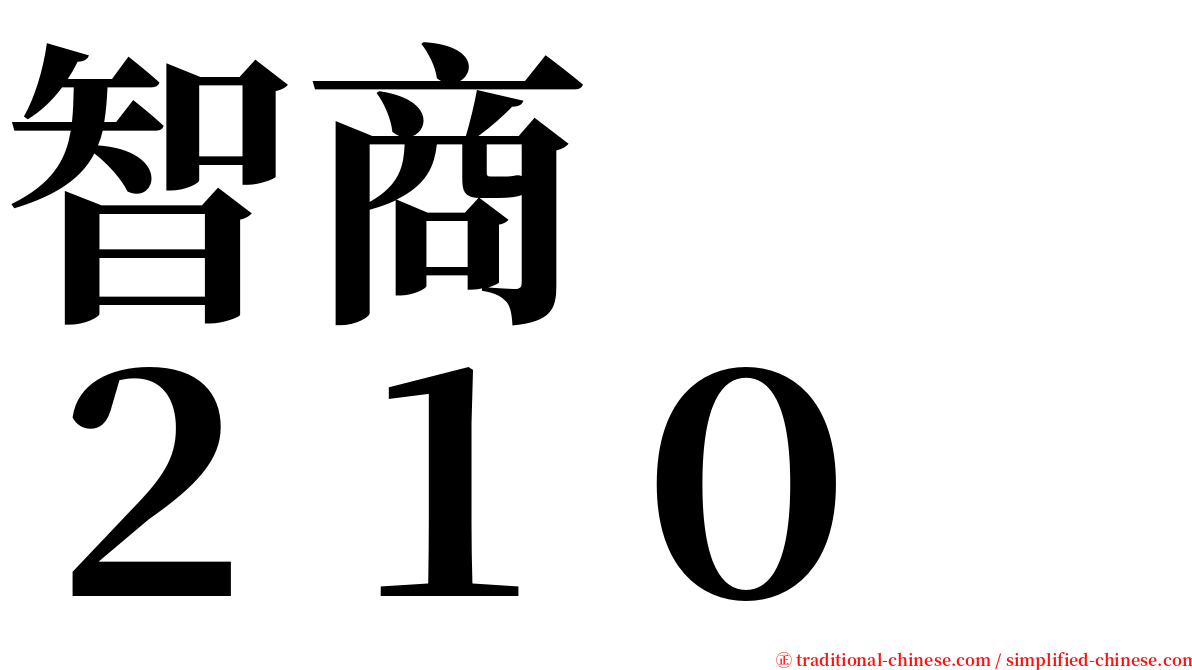 智商　　２１０ serif font